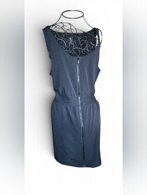 Lou & Grey Black Zip-Front Sleeveless Mini Dress